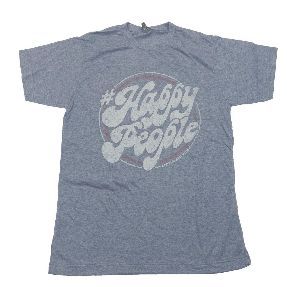 Little Big Town #Happy People Graphic Tee Blue Gray Heathered Small
